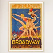 Galrie Broadway Anvers Palace Vintage Art Deco Poster Timeless New York City Elegance, Wood Frame, A2 42 x 60cm (16 x 24inch)