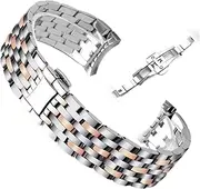 [HMCAUCVEJ] Solid Precision Steel Watch Chain Fit For Omega Fit For Deville Series 424.10 Butterfly Buckle For Men And Women's Watchband 20mm Bracelet