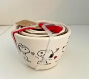 Rae Dunn Peanut’s Snoopy Valentines Day Heart 4 Piece Measuring Cup Set 2024-NEW
