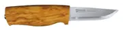 Helle Folkekniven - 80mm Stainless Steel Utility Knife (Curly Birch Handle with Leather Sheath)