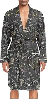 [ZZXXB] Mathematics Mens Sleepwear Robe Lightweight Nightgown Long Sleeves Spa Bathrobe with Pockets M-XL