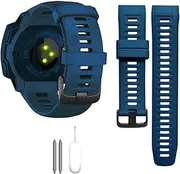 [Threeeggs] Replacement Band Compatible with Garmin Instinct, 22mm Smartwatch Accessory Wrist Soft Silicone Band Strap for Garmin Instinct 2 / Instinct Esports/Solar/Tide/Tactical