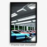 Pixel Art Poster - Infinite Car Dealership (8 Bit Psychedelic Video Game Print)