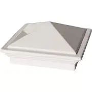 2" x 2" Aluminium Pyramid Post Cap for Metal Post Pressure Fit, White, DHPPC20WF