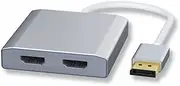 Displayport to Dual HDMI MST DP to 2 HDMI Splitter Multi Stream Transport Hub, for Windows、Mac