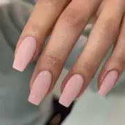 Pastel Pink Press on Nails Long Medium, Solid Coffin Nails Press glossy pink