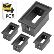 4 PCS Rocker Switch Panel Housing Holder, 1-Slot Black Plastic Single Toggle Swi
