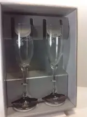 9" Hortense B. Hewitt Co. 'Bride & Groom' Champagne TOASTING FLUTE GLASSES