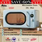 Devanti 20L Microwave Oven Countertop 700W Cooker Cooking Timer Setting Blue New