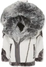 JORDAN CRAIG (KIDS) GREY SHEARLING MOTO JACKET