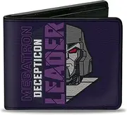 [Buckle-Down] Hasbro Wallet, Bifold, Transformers Megatron Decepticon Master of Destruction Purple, Vegan Leather, Purple, 4.0" x 3.5", Casual