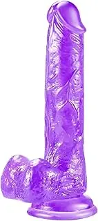 6 inches Realistic Dildo for Beginners, Silicone Anal Dildos with Strong Suction Cup Base, Lifelike Fake Penis for Women/Men/Gay, Adult Sex Toys for G spot Stimulator Anal Plug Training Sets (Purple)