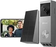 EZVIZ 2K Dual-Lens Video Doorbell Camera, Solar Panel Included Charge Without Removing, Package Detection, 32GB Local Storage No Monthly Fee, Wired or Battery, Colour Night Vision, EP3X Pro