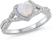 [Sac Silver] CHOOSE YOUR COLOR Sterling Silver Heart Halo Promise Ring