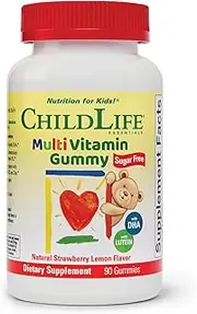 CHILDLIFE ESSENTIALS Kids Multivitamin Gummies - Kids Vitamins, Multivitamin for Kids, Gummy Vitamins, Childrens Vitamins, Toddler Vitamins, with DHA & Lutein - Natural Strawberry Lemon, 90 Gummies