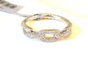 BRAND NEW ! DAVID YURMAN 18K GOLD STAX BAND PAVE DIAMOND RING