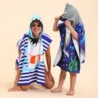 Beach Towel Double-sided Bathrobe Adorable Kids Hooded with Cute Cartoon Design