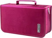 Bivisen CD/DVD Case Holder, 128 Capacity CD VCD Media Wallet, Storage, Holder, Booklet, Organizer (Rose)