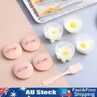 # 4pcs Cute Egg Boiler Cooker Tools Plastic Egg Poacher Mold Form Set with Brush