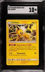 Pokemon SGC 10 GEM MINT Jolteon Hidden Fates 2019 Card 23/68 PSA