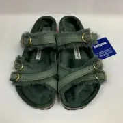 Birkenstock New w/ Box Franca Shearling Thyme Nubuck Leather Regular Select Size