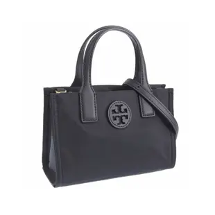 TORY BURCH Ella 迷你手提/斜背尼龍托特包 兩用包 黑色