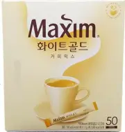 Maxim White Gold Coffee Mix – 50 Sticks | Korean Instant Coffee | Rich & Smooth