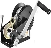 Heavy Duty Hand Winch Hand Winch 3500 LBS Capacity Brake Winch W/33 Ft Steel Rope Traction Hoisting Hand Winch for ATVs Boats Trailers