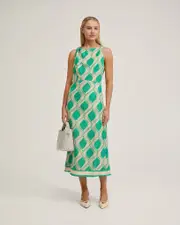 Carrie Linen Blend Printed Dress