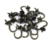 20pcs Vintage Carving Screw-in Ceiling Hooks Cup Hooks Hanger 1/2inch Open Mo...