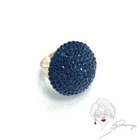 在飛比找momo購物網優惠-【byFanny】圓鑽戒指-深藍(奧地利施華洛世奇水晶)