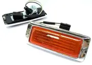 MAZDA RX3 808 SIDE GUARD FENDER FRONT 1/4 INDICATOR LIGHTS ORANGE LENS PAIR (for: Mazda)