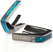 Thalia Guitar Capo Exotic Series TH-CB200-TW Black Chrome Teal Angel Wing Inlay