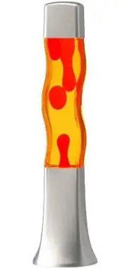 16" S-Shape Motion Volcano Lava Lamp Night Light - Red Wax Yellow Liquid