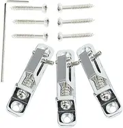 HAMPPLIES 3PCS Guitar Bridge Parts Replacement Roller Bridge Saddles with Wrench for Electric Guitar Durable Construction Smooth Polished Surface Prevents String Breakage Silver