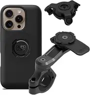 Quad Lock Handlebar Motorcycle Phone Mount PRO Kit with Vibration Dampener and iPhone 16 Pro MAG Phone Case