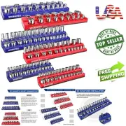 Magnetic Socket Organizer Set - 6-Piece Holder for 1/4", 3/8", 1/2" Drives