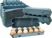 20 Pack Reusable Egg Carton 12 Count Bulk Egg Glad Storage Containers for Farm Fresh Eggs Dozen Eggs Easter Empty Tray Chicken Egg Basket Organic Paper Pulp Fiber Cartons (Blue)