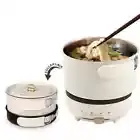 Travel Multifunction Electric Cooker 2In1 Cooking Pot Decoct Fry Pan Mini Hotpot
