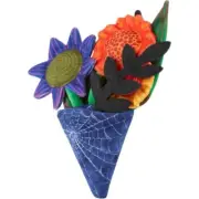 NEW Frisco Halloween Flower Bouquet Plush Squeaky Dog Toy Crinkle Goth Large 15"