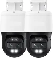4K PoE IP Camera 8MP Outdoor PTZ Auto Tracking Security Camera 355° Pan & 90° Tilt Smart Detection Surveillance Cameras(2Pcs Dual-Lens Cam)
