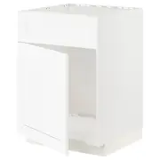 METOD base cabinet f sink w door/front, white Enköping/white wood effect, 60x60x80 cm