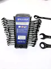 12Pc Ratchet Spanner Set Metric Open & Ring Spanners 8-19mm CR-V + Handlebars