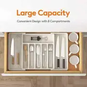 Expandable Cutlery Drawer Organizer, Adjustable Kitchen Utensil Tray Set Divider