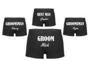 Groom Brief, Groomsman, Best Man, Underwear, Personalised Trunks, Custom Wedding