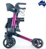 Mobility Rollator Walking Frame with Seat Back Bag Aluminium lightweight