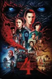 Netflix Stranger Things Season 4 Promotional Cover Retro Poster 17.75x23.75 inch