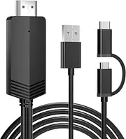 2-in-1 USB Type C/Micro USB to HDMI Cable 6.6ft, Weton MHL to HDMI Adapter 1080P HD HDTV Mirroring &Charging Cable, Digital AV Video Adapter for All Android Smartphones to TV/Projector/Monitor