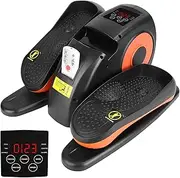 iMounTEK Under Desk Elliptical Machine, Electric Seated Foot & Leg Pedal Exerciser for Home Workout with 5 Speed Levels 3 Auto Modes LCD Monitor for Seniors Office Workers Athletes Patients, Oragne