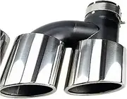 Muffler tip, Car Stainless Steel H-shaped Bevel Exhaust TIP Tail Throat Nozzle Compatible For Audi A5/A6L/A7/TT/S6/S5(Carbon fiber pattern style 2)